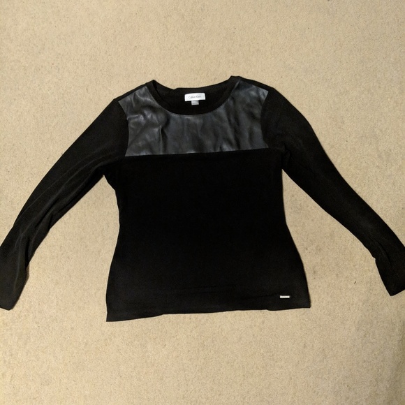 Calvin Klein top with leather detailing - Picture 3 of 3